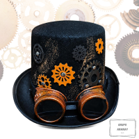 Sombrero Copa Steampunk + Gafas