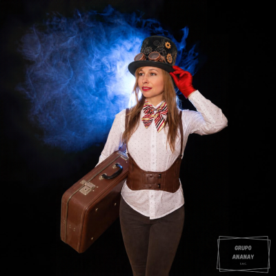 Sombrero Copa Steampunk + Gafas