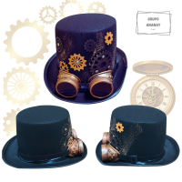 Sombrero Copa Steampunk + Gafas