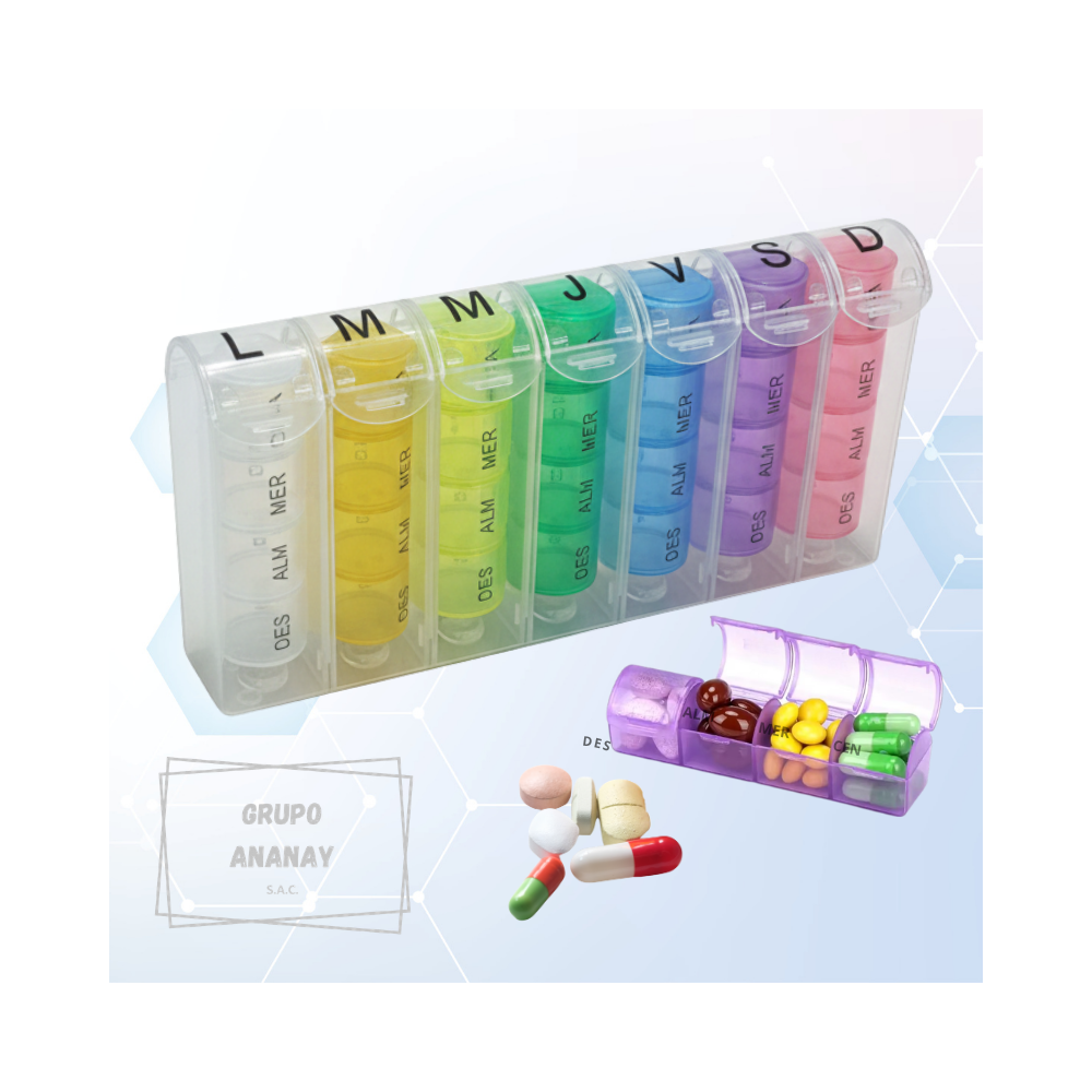 Estuche pastillero semanal - 28 divisiones