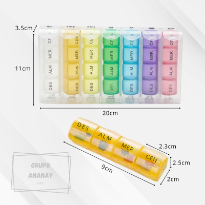 Estuche pastillero semanal - 28 divisiones