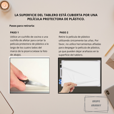 Pizarra Magnética Doble Cara 30x40 + Plumón + 02 Imanes